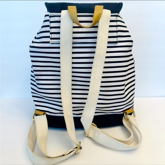 Vinyard Vines striped nautical canvas cinch and flap cover backpack bag main image 7